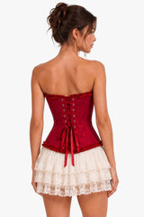 Scarlet Prayer Burgundy Red Corset - PLAYHAUS - Flyclothing LLC