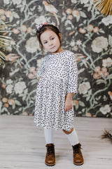 Scattered Dot 3/4 Sleeve Pocket Twirl Dress - Mila & Rose ® - Flyclothing LLC