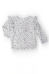 Scattered Dot L/S Ruffle Tee - Mila & Rose ® - Flyclothing LLC