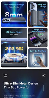 Essager Thin Wireless Power Bank Magnetic 20W 5000mAh Portable Fast Charging External Battery for Magsafe For iPhone 16 15 14 13 - ZeeBelle.com - Flyclothing LLC