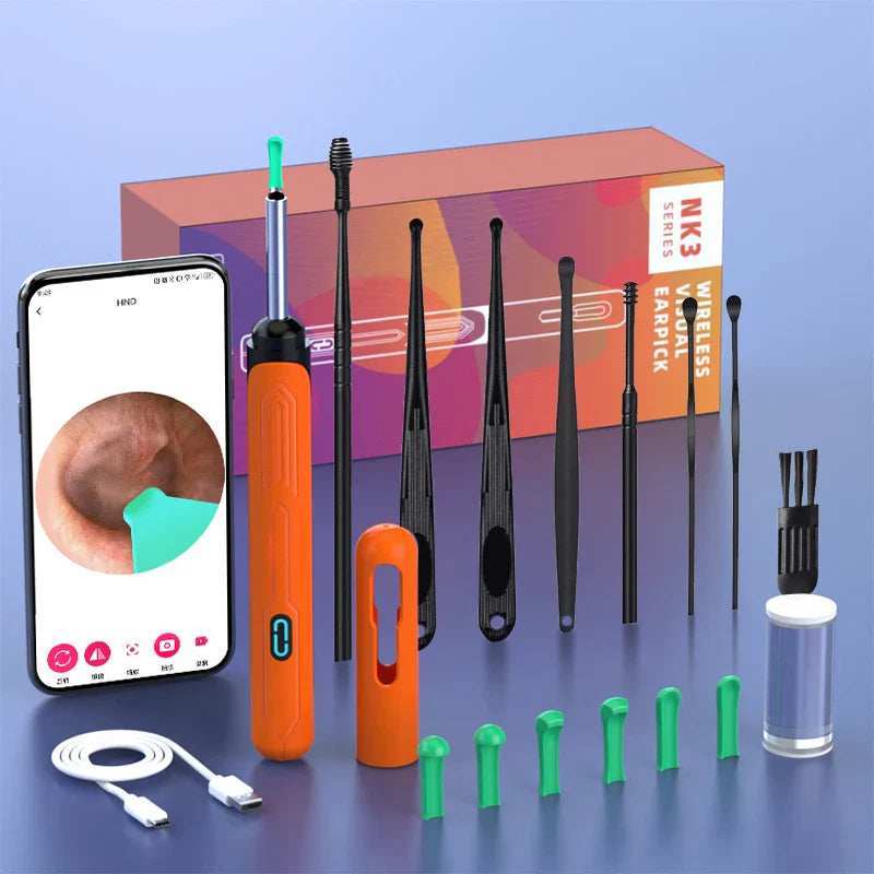 Ear Cleaner with Camera Set HD Ear Sticks Otoscope USB C Charging Endoscope Wax Removal Tool Earpick Ear Cleaning Set NK3 Pro - ZeeBelle.com - Flyclothing LLC
