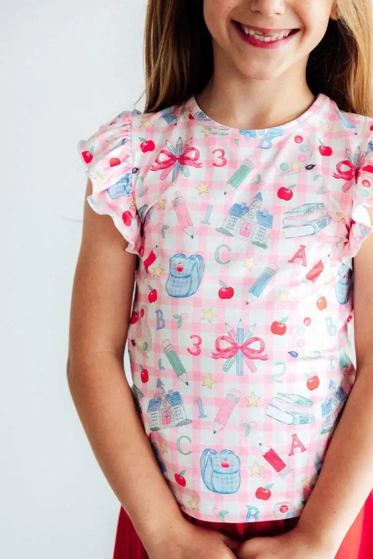 School Days S/S Ruffle Tee - Mila & Rose ® - Flyclothing LLC