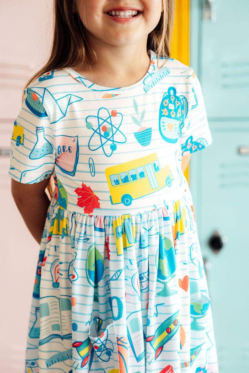 School Rules S/S Pocket Twirl Dress - Mila & Rose ® - Flyclothing LLC