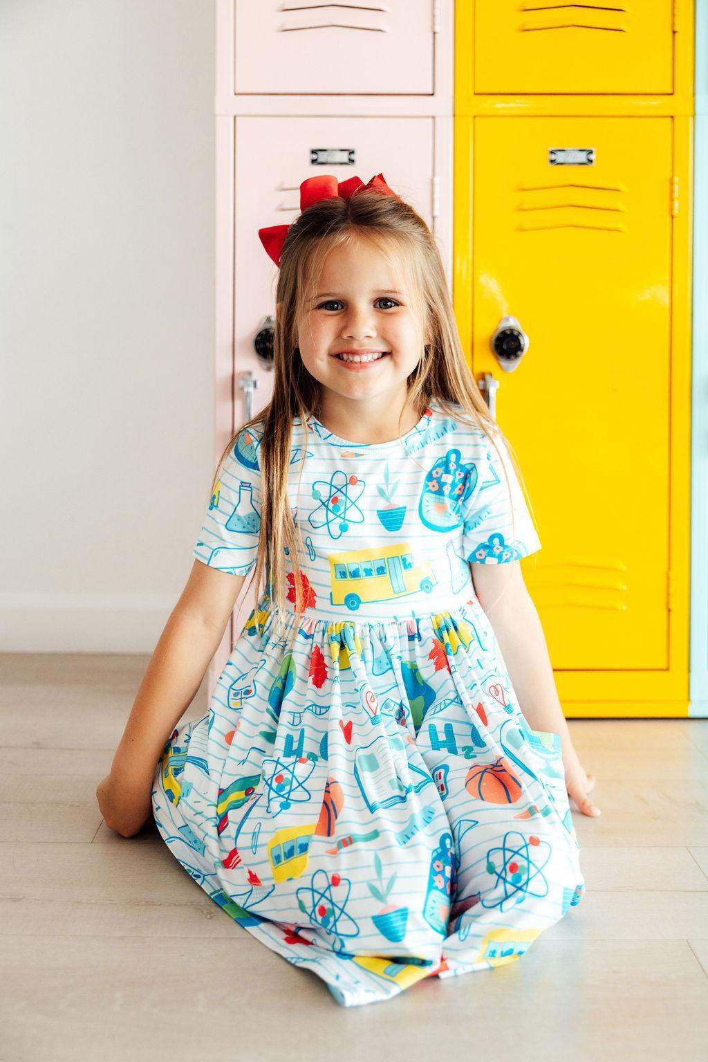School Rules S/S Pocket Twirl Dress - Mila & Rose ® - Flyclothing LLC
