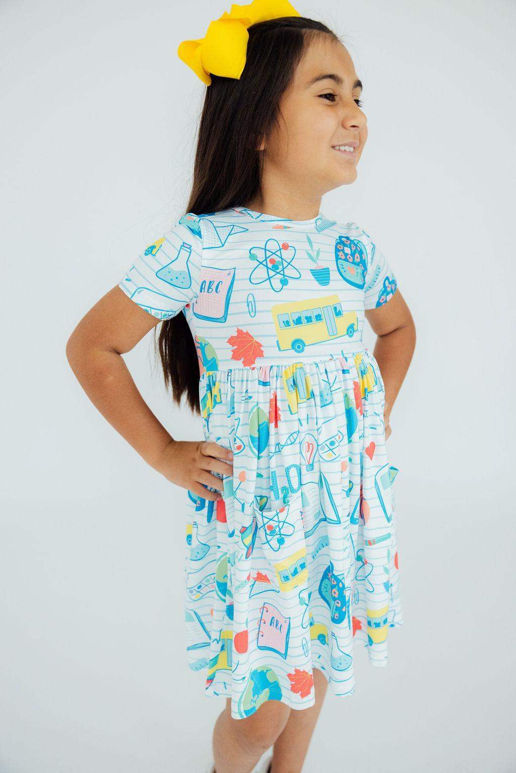 School Rules S/S Pocket Twirl Dress - Mila & Rose ® - Flyclothing LLC