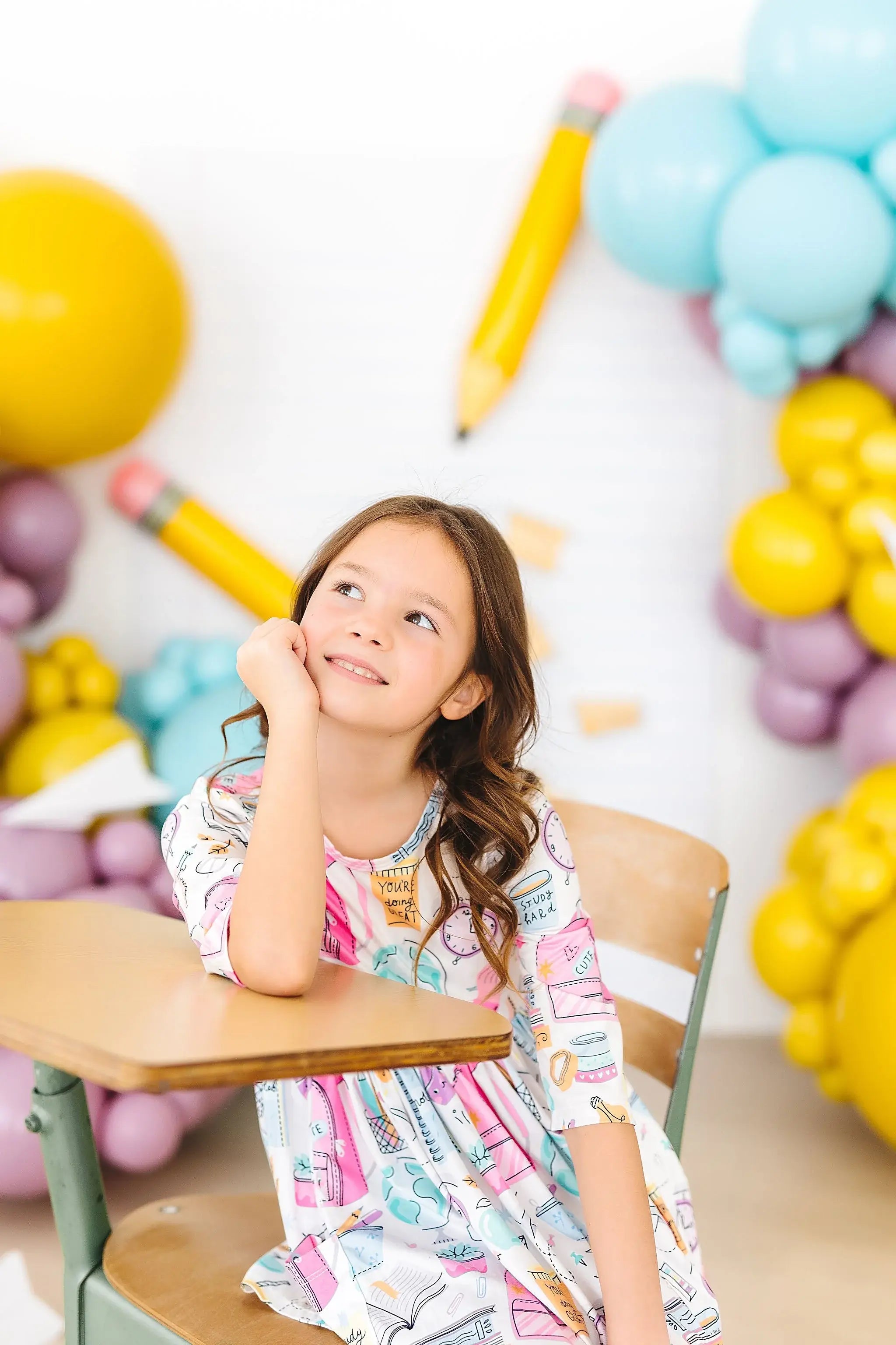 School is Cool 3/4 Sleeve Pocket Twirl Dress - Mila & Rose ® - Flyclothing LLC