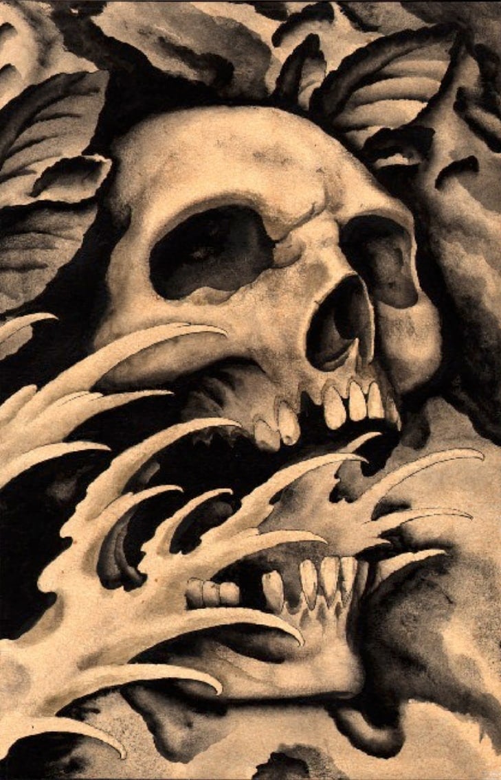 Black Market Art Company Screaming Skull Print