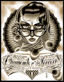 Black Market Art Company Diamonds R Forever Black Print