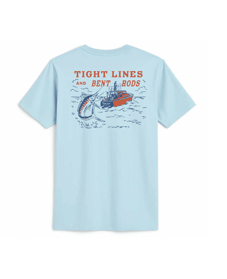 Tight Lines & Bent Rods Pocket T-Shirt - Chambray