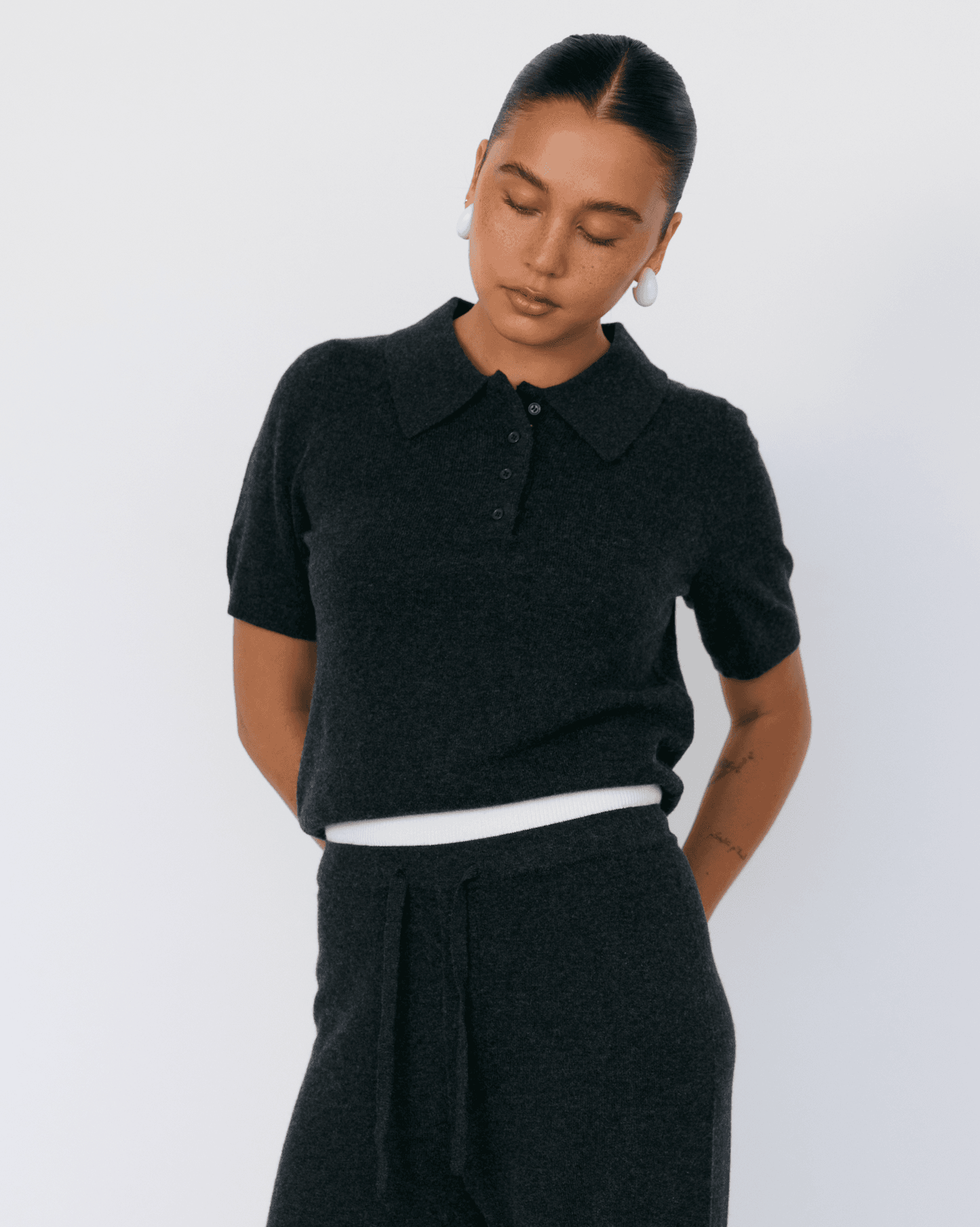 Tove Short Sleeve Cashmere Polo - Artless Forever - Flyclothing LLC
