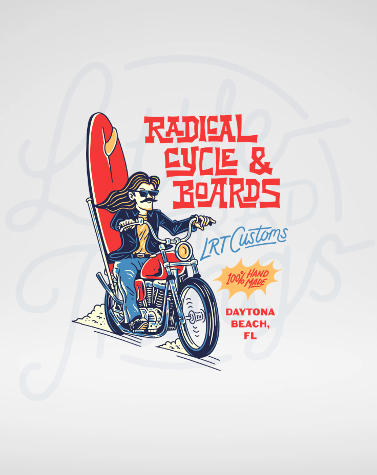 RADICAL CYCLE AND BOARDS TEE - LITTLE RAD THINGS - Flyclothing LLC
