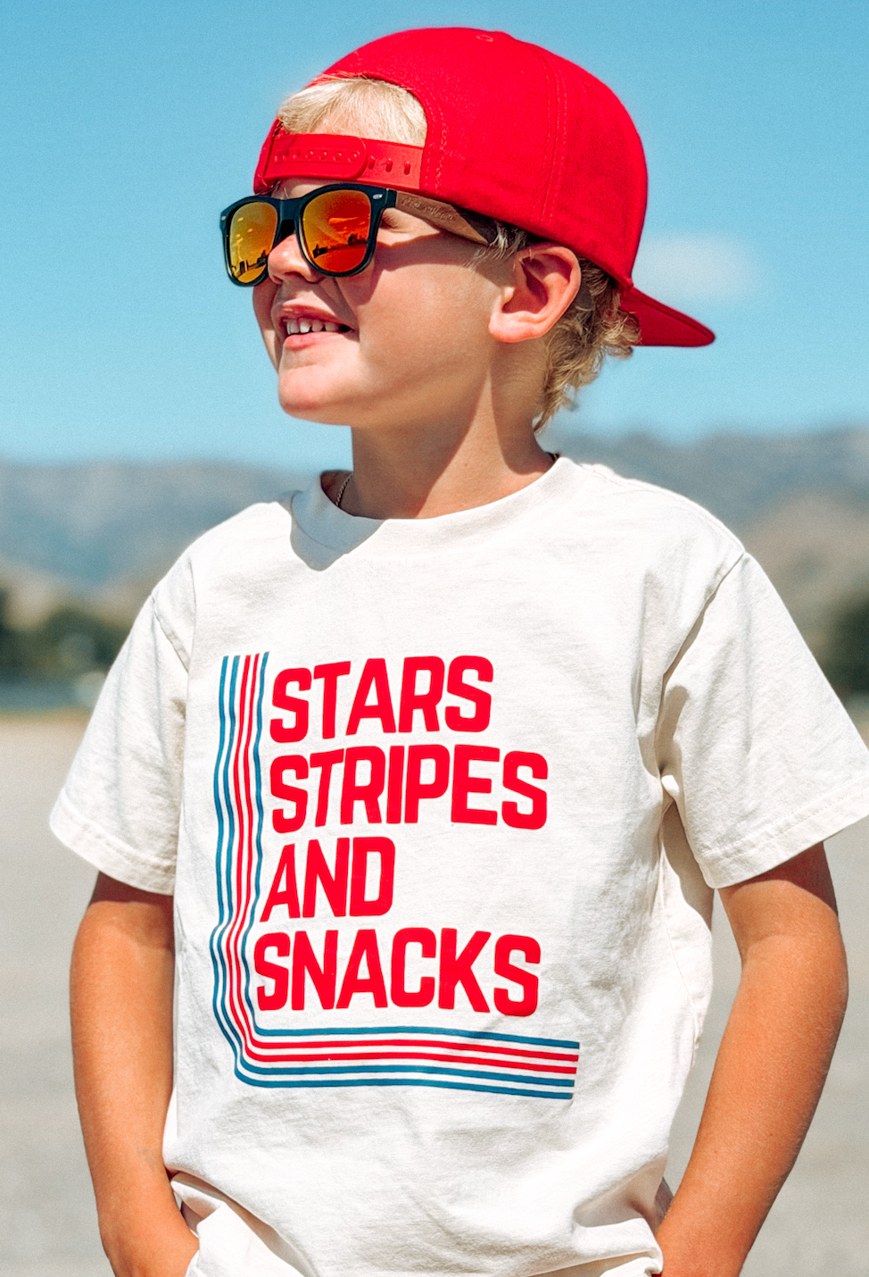 STARS STRIPES & SNACKS TEE - VINTAGE CREAM - LITTLE RAD THINGS - Flyclothing LLC