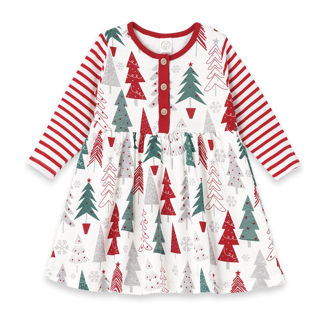 Baby Girl's Christmas Trees Cotton Dress - Tesa Babe - Flyclothing LLC