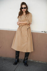 FALLING LEAVES WOVEN MIDI TRENCH COAT - Flying Tomato - Flyclothing LLC