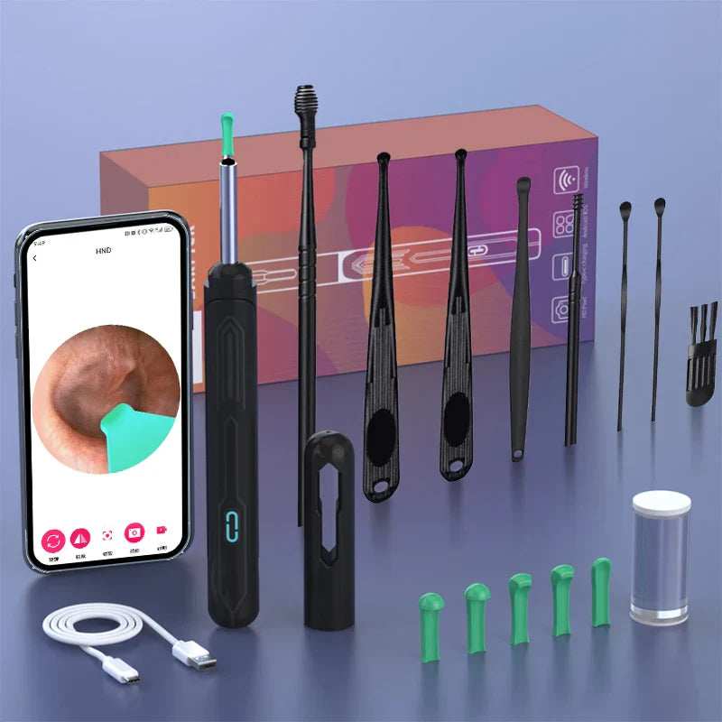 Ear Cleaner with Camera Set HD Ear Sticks Otoscope USB C Charging Endoscope Wax Removal Tool Earpick Ear Cleaning Set NK3 Pro - ZeeBelle.com - Flyclothing LLC