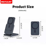 3in1 10000mAh Magnetic Wireless Power Bank Fast Charging Base Stand 5000mAh Portable External Battery for Apple iWatch iPhone 15 - ZeeBelle.com - Flyclothing LLC