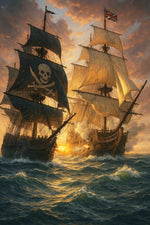 Black Market Art Company SEA BATTLE & Fantasy Art Print Print