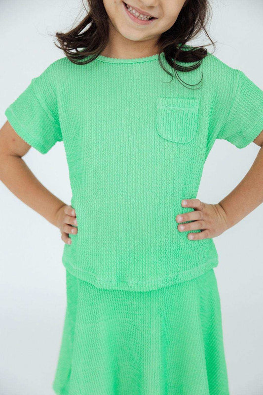 Seafoam Green Scrunchy Pocket Tee - Mila & Rose ® - Flyclothing LLC