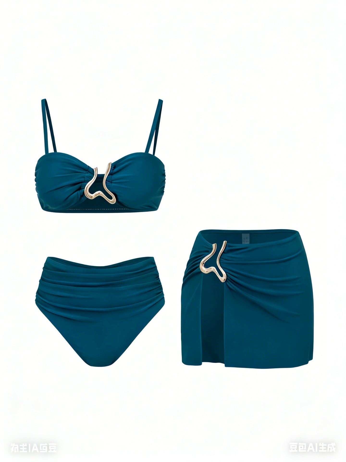 Seaside Sculpt 3-Piece Bikini & Sarong Set