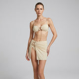Seaside Sculpt 3-Piece Bikini & Sarong Set