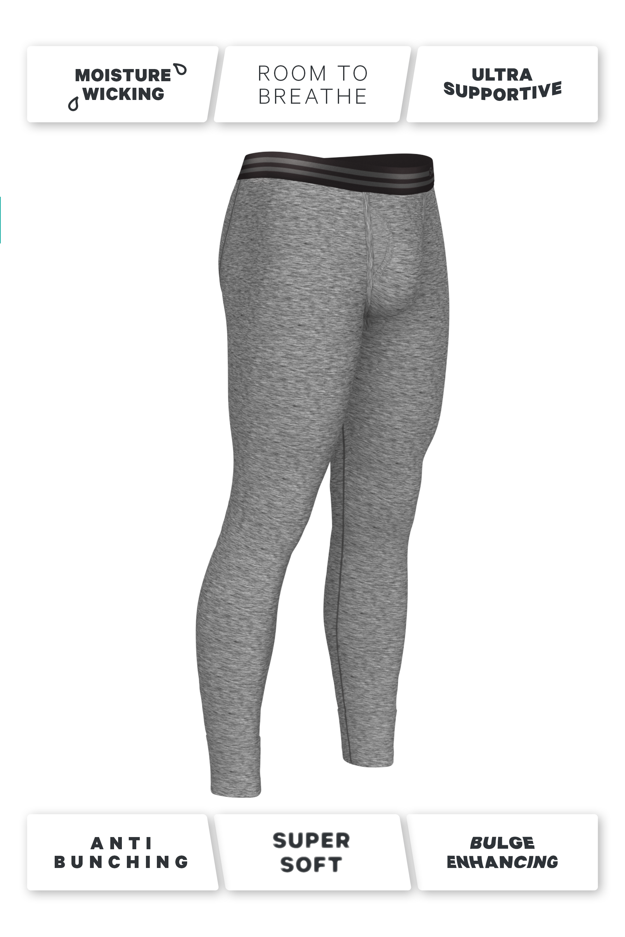 The Seattle Skyline | Heather Grey Ball Hammock® Long Johns - Shinesty