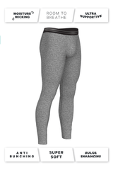 The Seattle Skyline | Heather Grey Ball Hammock® Long Johns - Shinesty