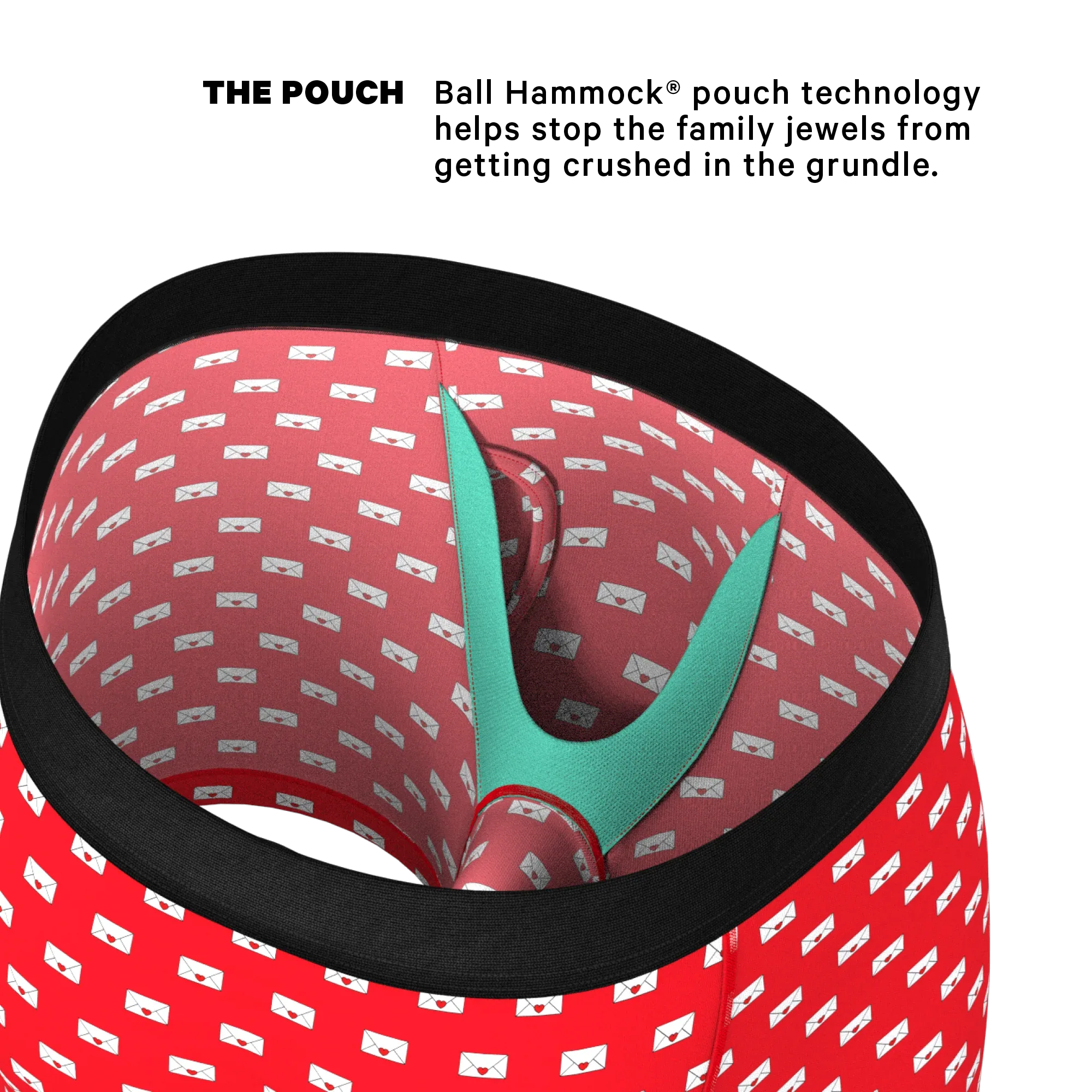 The Secret Admirer | Valentines Letters Ball Hammock® Pouch Underwear With Fly - Shinesty - Flyclothing LLC