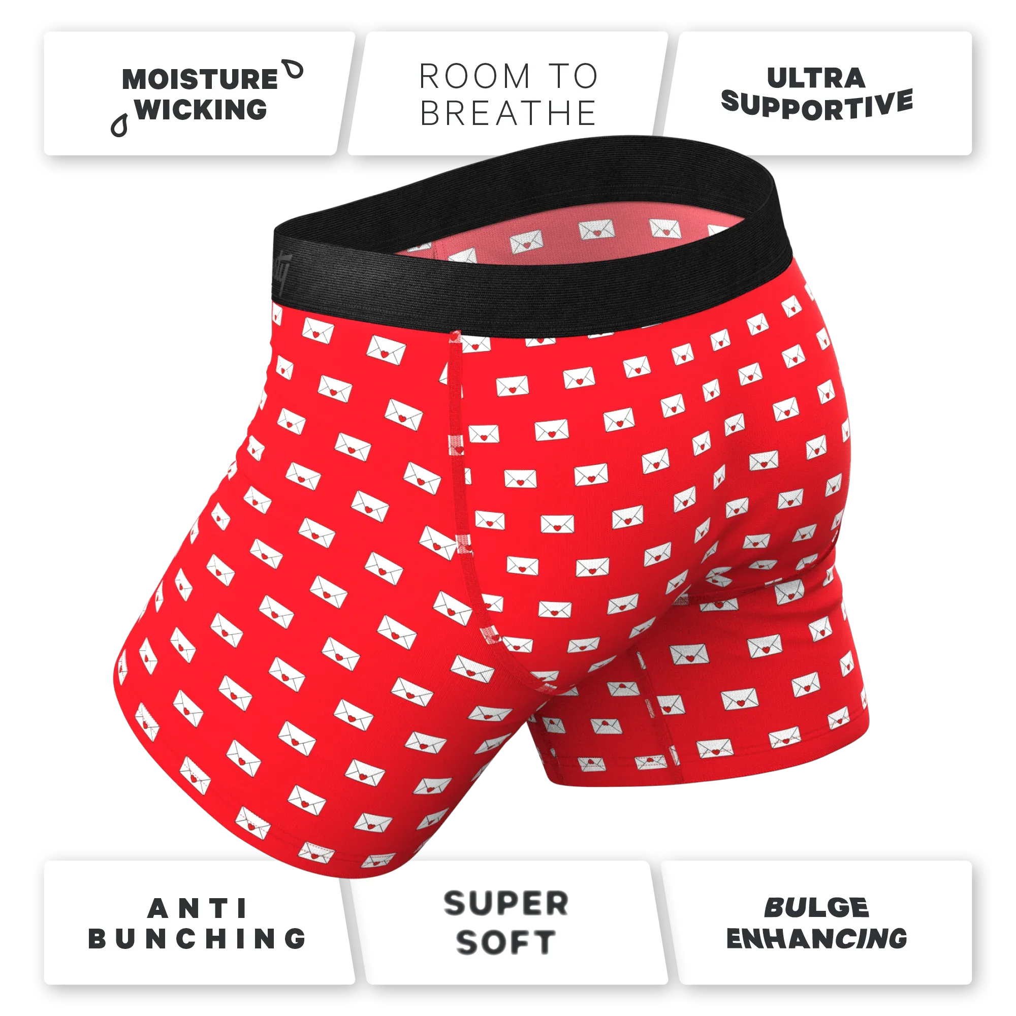 The Secret Admirer | Valentines Letters Ball Hammock® Pouch Underwear With Fly - Shinesty - Flyclothing LLC