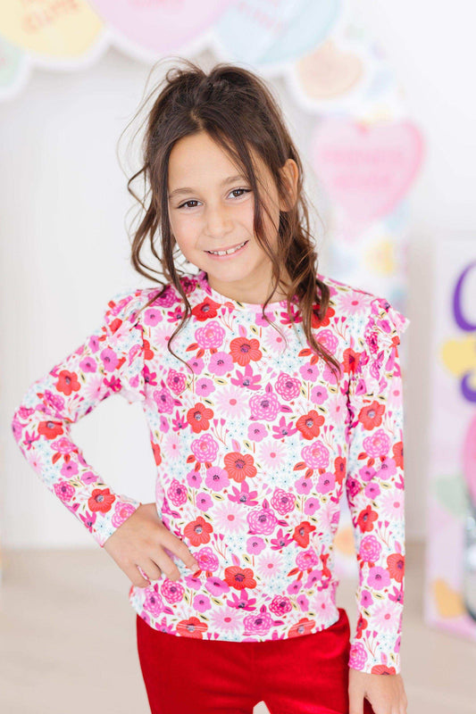 Secret Garden L/S Ruffle Tee - Mila & Rose ® - Flyclothing LLC