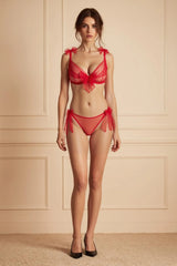 Seductive Scarlet 2 Piece Bow Lingerie Set - Lingerie By Coco - Flyclothing LLC