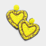 Seed Bead Heart Earrings - Madeline Love - Flyclothing LLC