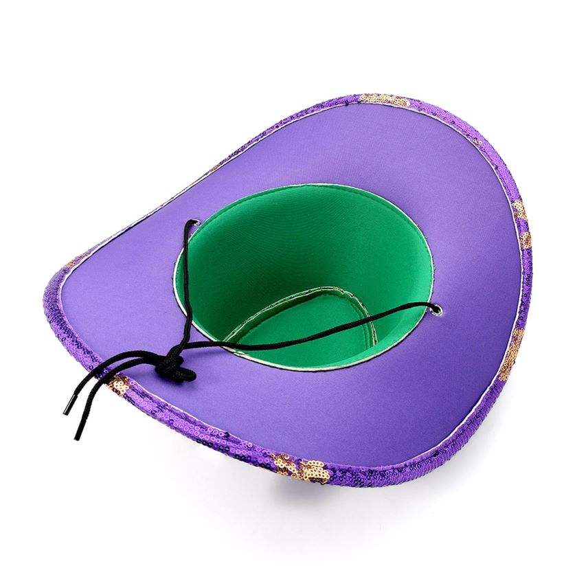 Sequin Fleur de Lis Patterned Mardi Gras Fedora Hat - Madeline Love - Flyclothing LLC