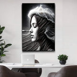 Monochrome Serene Woman Wall Art - Tailored Canvases - Flyclothing LLC