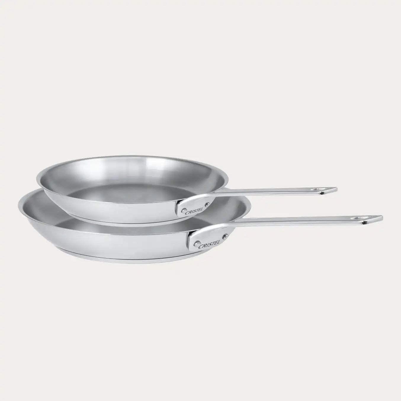 2 stainless steel Frying pans Set - CRISTEL USA - Flyclothing LLC