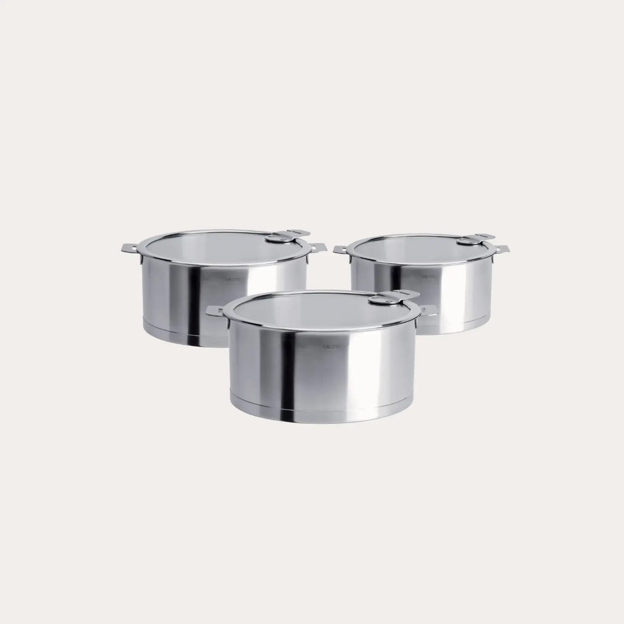 Set of 3 saucepans with lids - CRISTEL USA - Flyclothing LLC