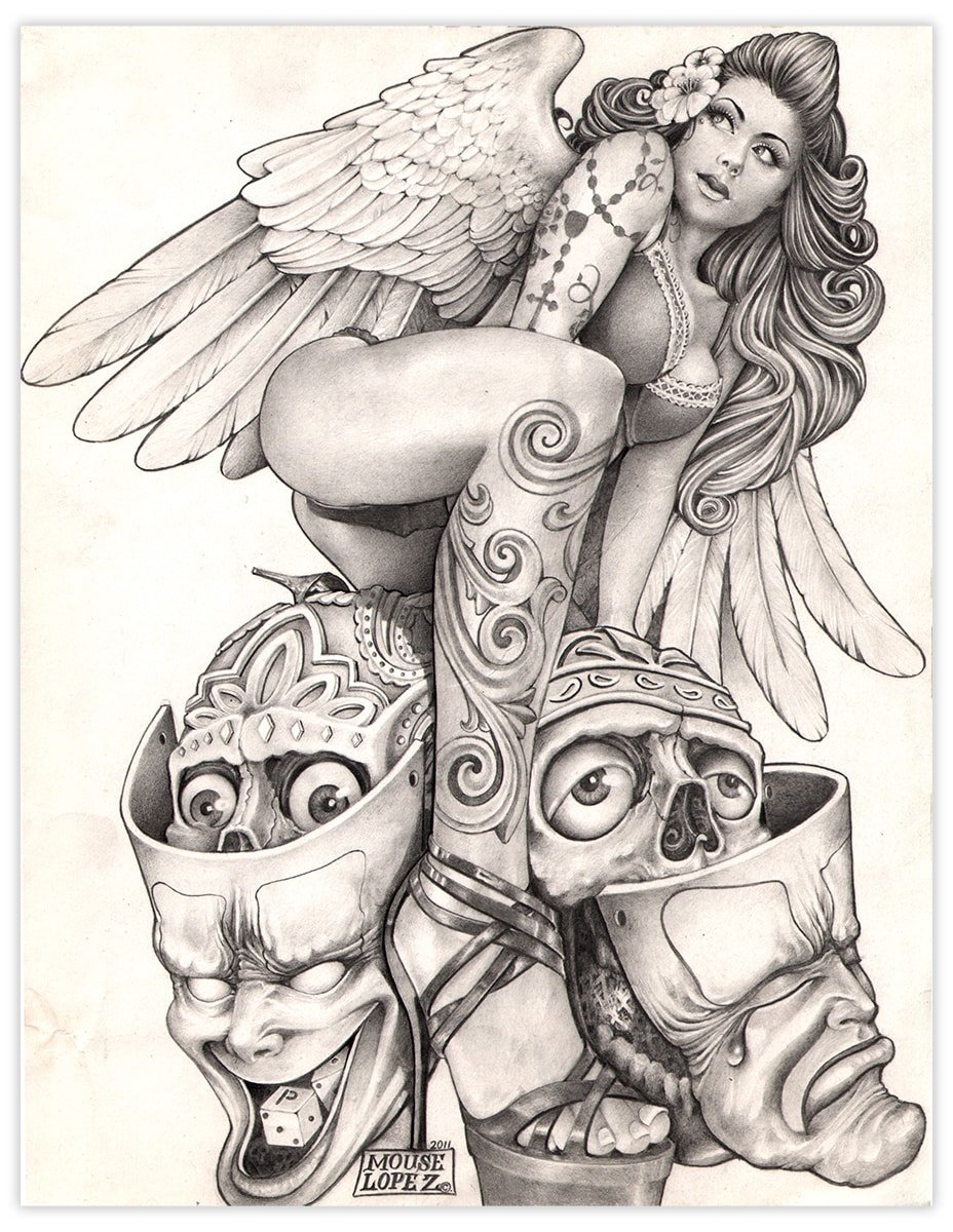 Black Market Art Company Sexy Angel Print