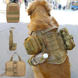 3Pcs Dog Tactical Bags Attaching on Harness Vest 2Pcs Pouch Molles and 1 Belt Bottle Holder Waist Military Training Carrier - ZeeBelle.com - Flyclothing LLC