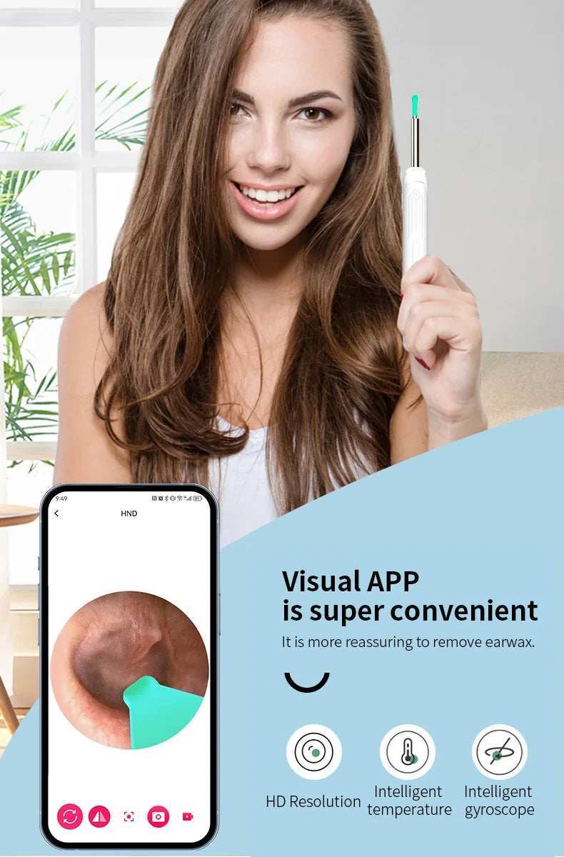 Ear Cleaner with Camera Set HD Ear Sticks Otoscope USB C Charging Endoscope Wax Removal Tool Earpick Ear Cleaning Set NK3 Pro - ZeeBelle.com - Flyclothing LLC