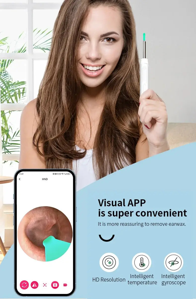 Ear Cleaner with Camera Set HD Ear Sticks Otoscope USB C Charging Endoscope Wax Removal Tool Earpick Ear Cleaning Set NK3 Pro - ZeeBelle.com - Flyclothing LLC