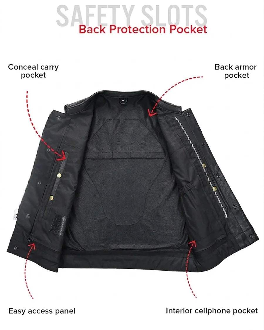 Sharp Shooter Men's Motorcycle Leather Vest - First Manufacturing Company - Flyclothing LLC