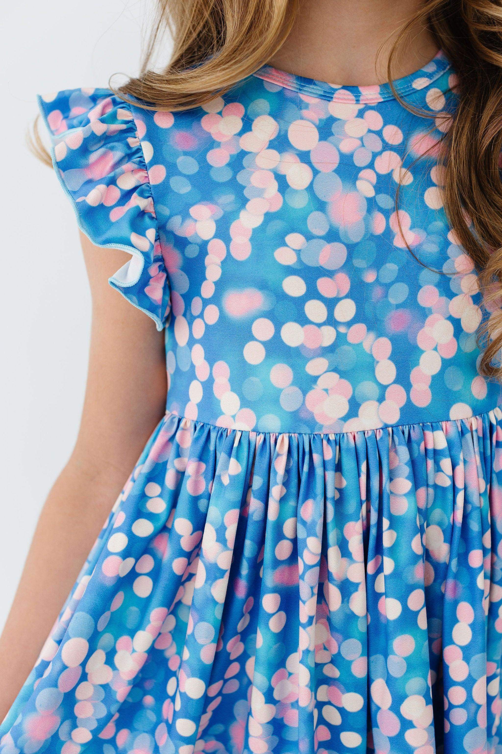 Shimmer & Shine Flutter Sleeve Twirl Dress - Mila & Rose ® - Flyclothing LLC