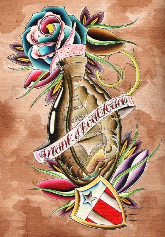 Black Market Art Company Ship in a Bottle Print - Black Market Art Company - Flyclothing LLC