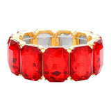 Emerald Cut Stone Stretch Evening Bracelet - Madeline Love - Flyclothing LLC