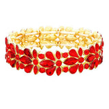 Floral Crystal Stretch Evening Bracelet - Madeline Love - Flyclothing LLC