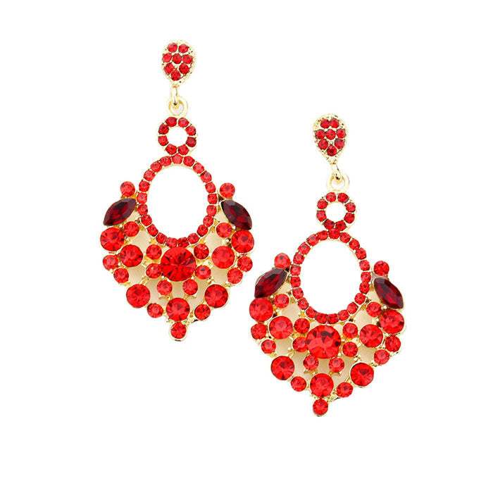 Marquise Crystal Chandelier Statement Evening Earrings - Madeline Love - Flyclothing LLC