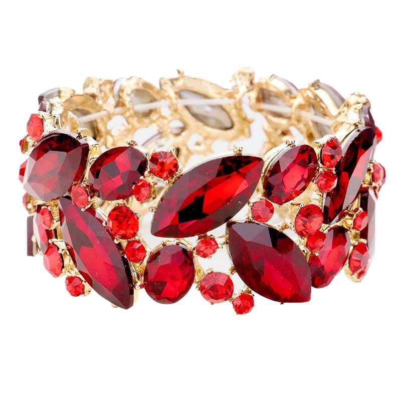 Marquise Crystal Stretch Evening Bracelet - Madeline Love - Flyclothing LLC