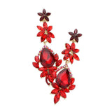 Marquise Stone Teardrop Floral Dangle Evening Earrings - Madeline Love - Flyclothing LLC