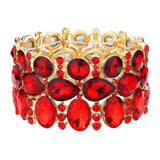Multi Stone Cluster Evening Stretch Bracelet - Madeline Love - Flyclothing LLC