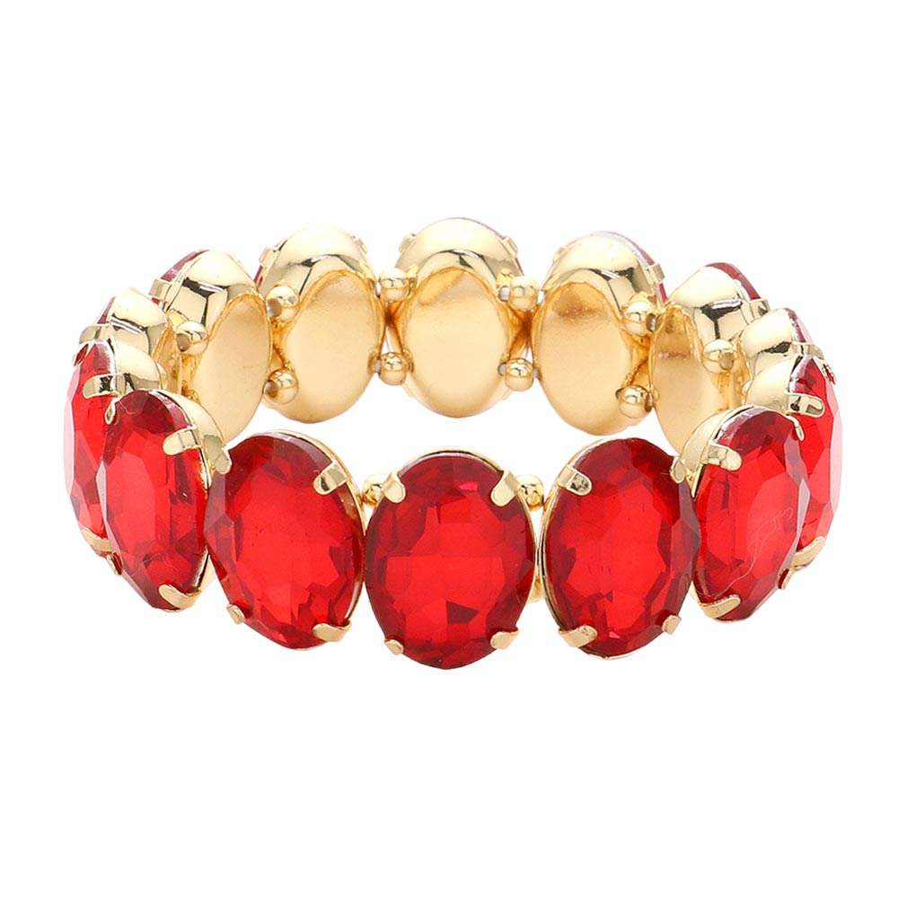 Oval Stone Stretch Evening Bracelet - Madeline Love - Flyclothing LLC