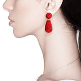 Rhinestone Teardrop Dangle Evening Earrings - Madeline Love - Flyclothing LLC
